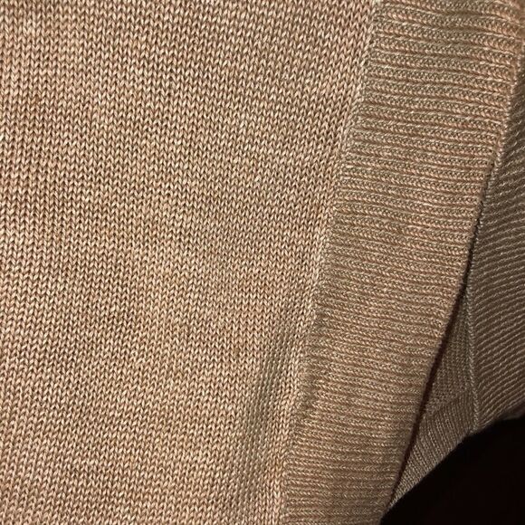 Talbots SP Linen Light Brown Knit Open Front Cardigan Sweater - Picture 12 of 12